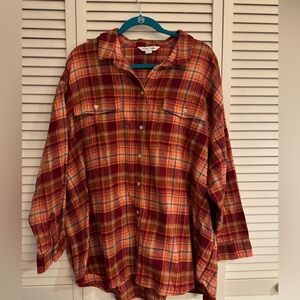 Old Navy Multicolor Plaid Boyfriend Shirt